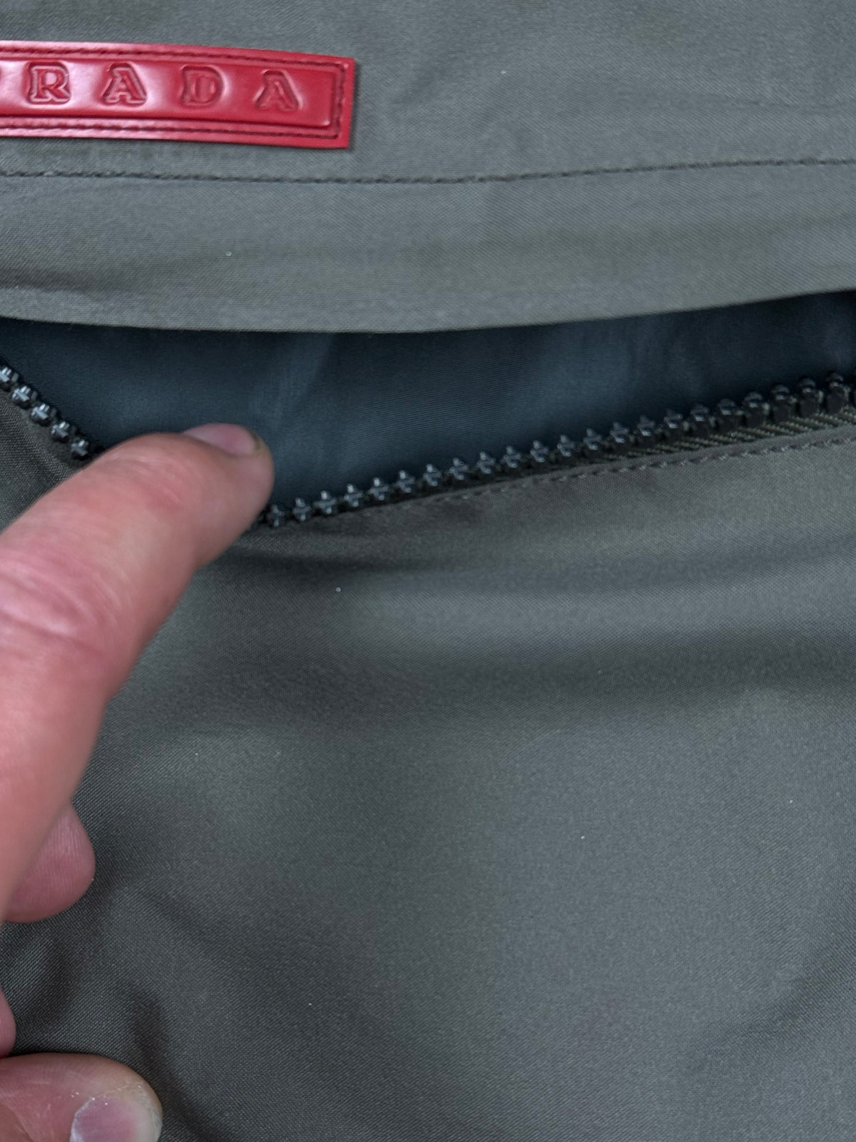 vintage grey Prada slingbag