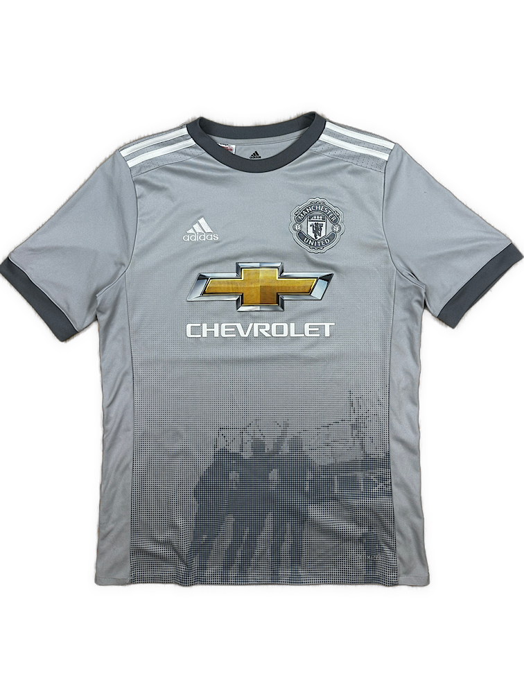 grey Adidas Manchester United away jersey {S}