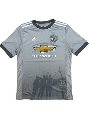grey Adidas Manchester United away jersey {S}