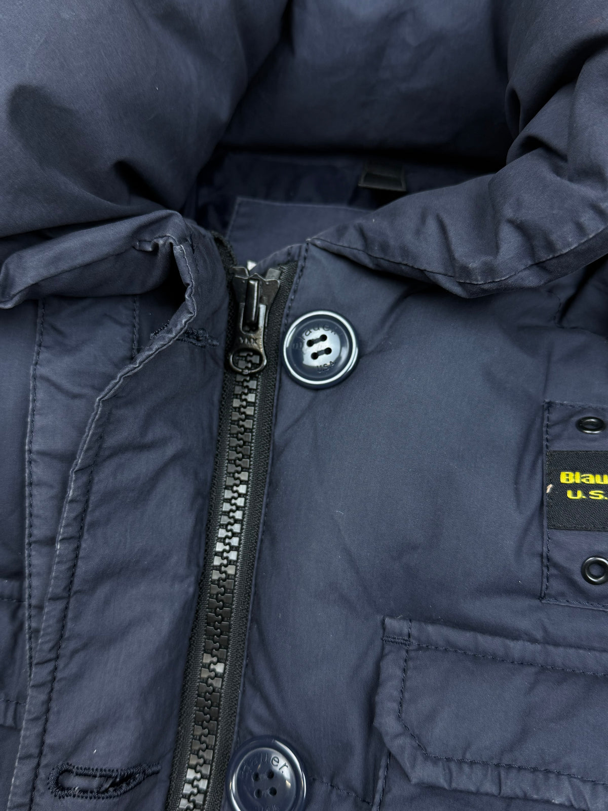 vintage Blauer winterjacket (real fur) {S}