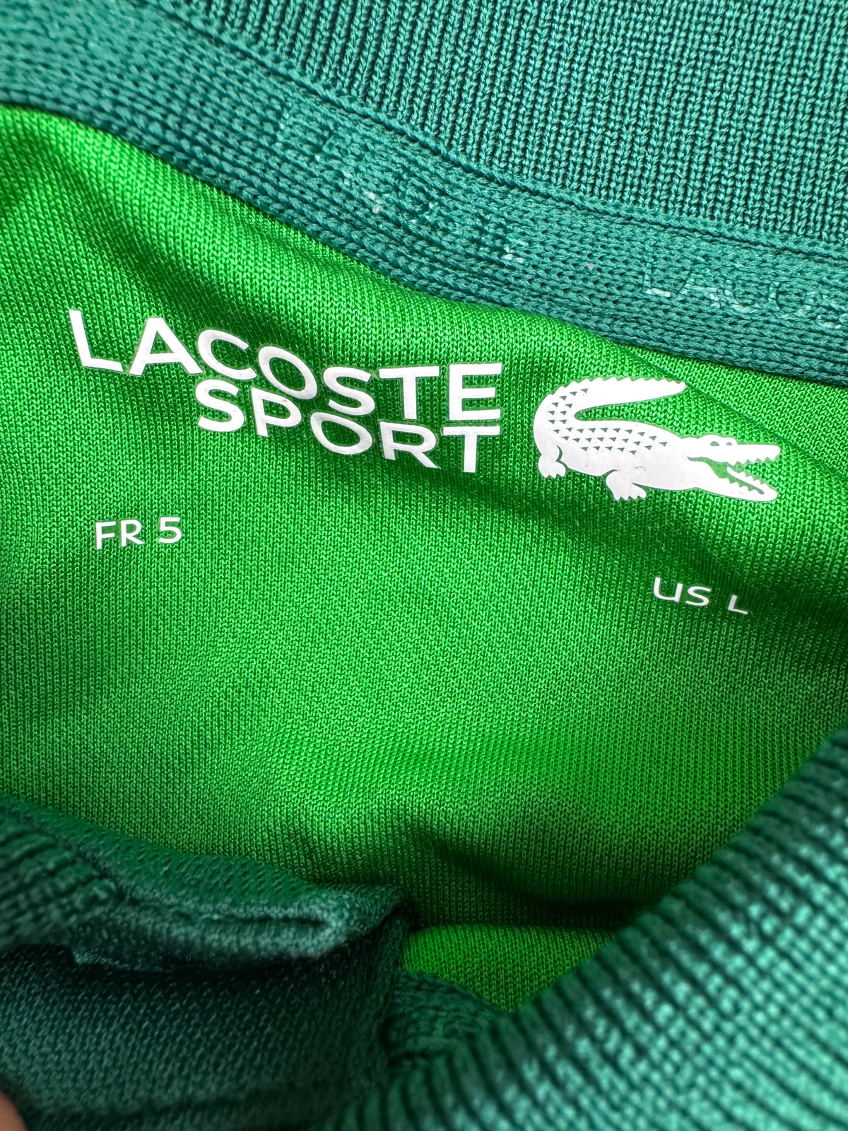 green Lacoste polo {L}