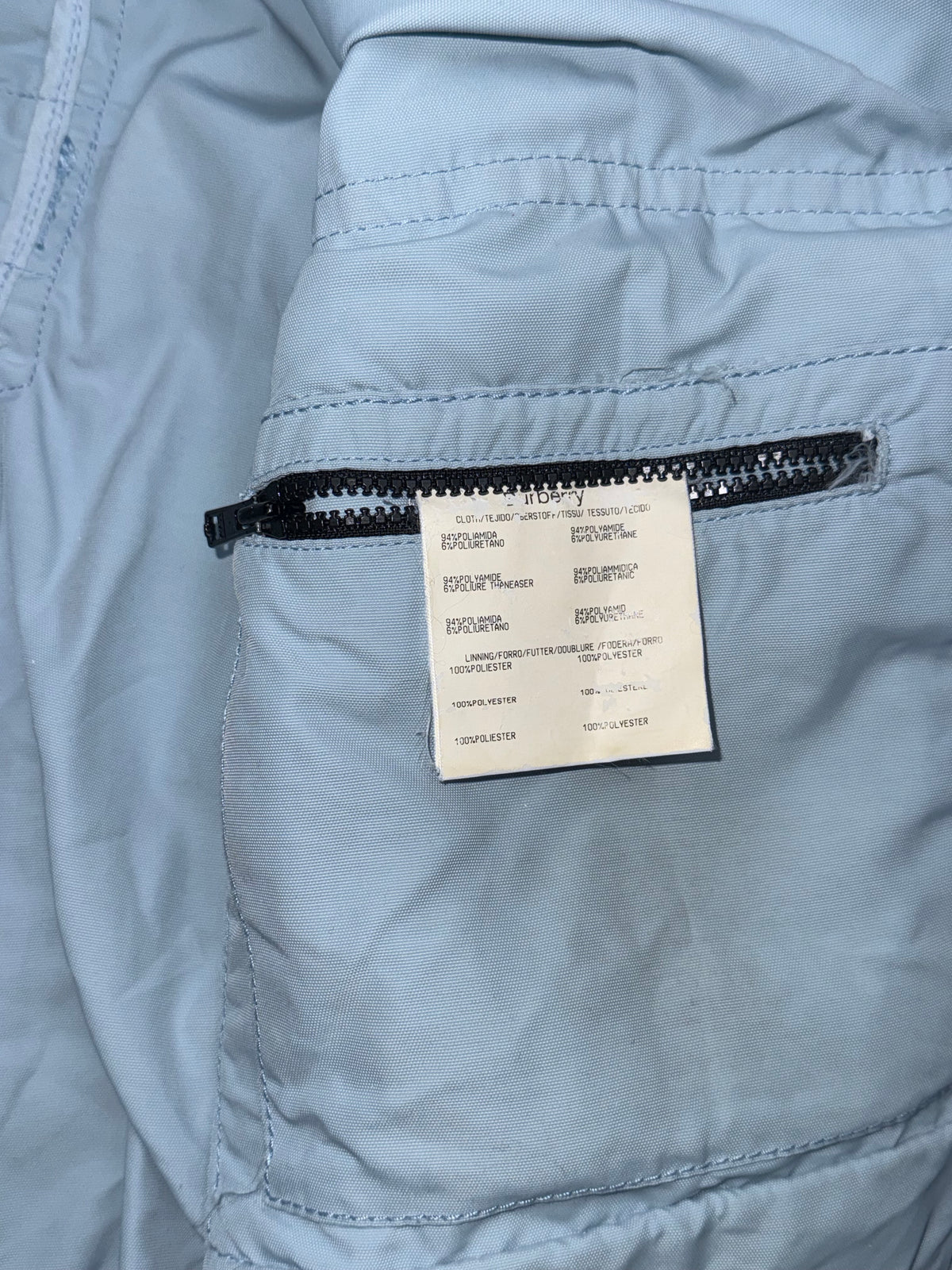 vintage babyblue Burberry jacket {L}