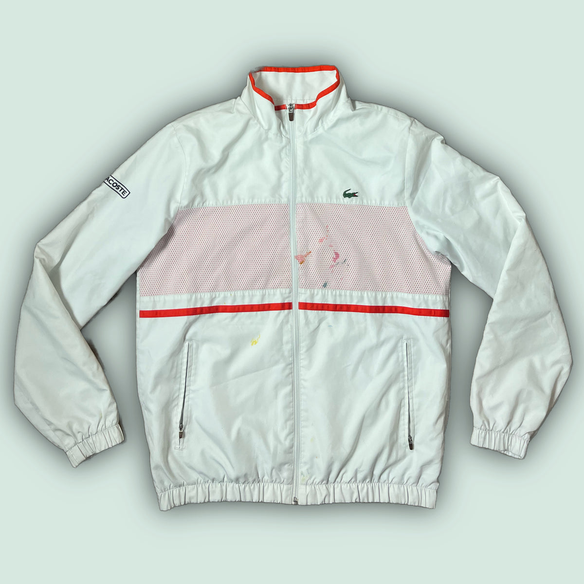 white Lacoste windbreaker {XXL}