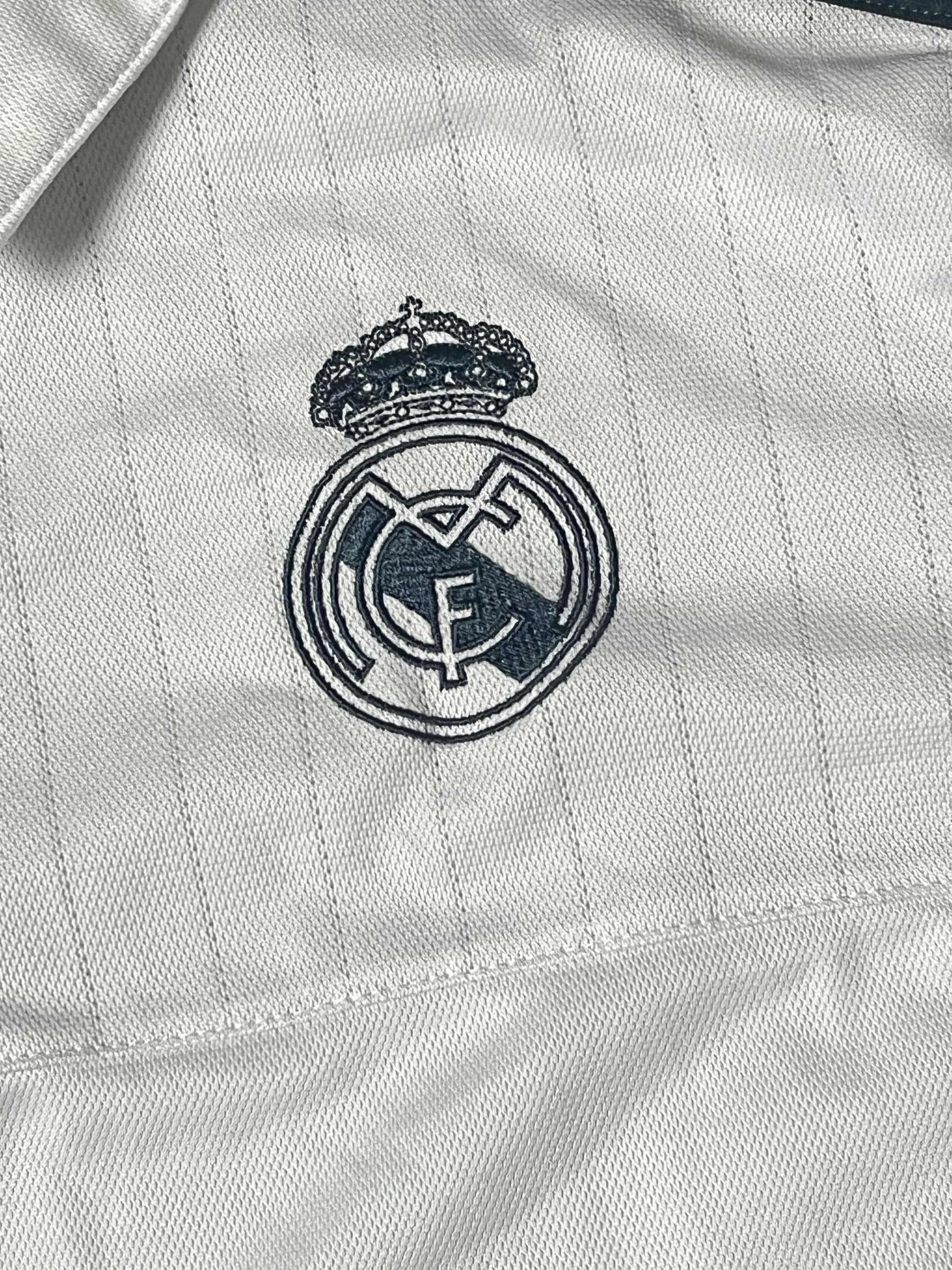 white Adidas Real Madrid polo {M}