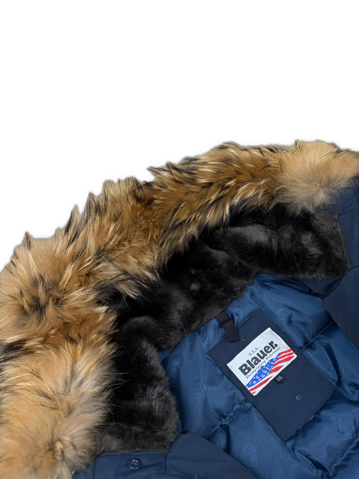 vintage Blauer winterjacket (real fur) {XL}