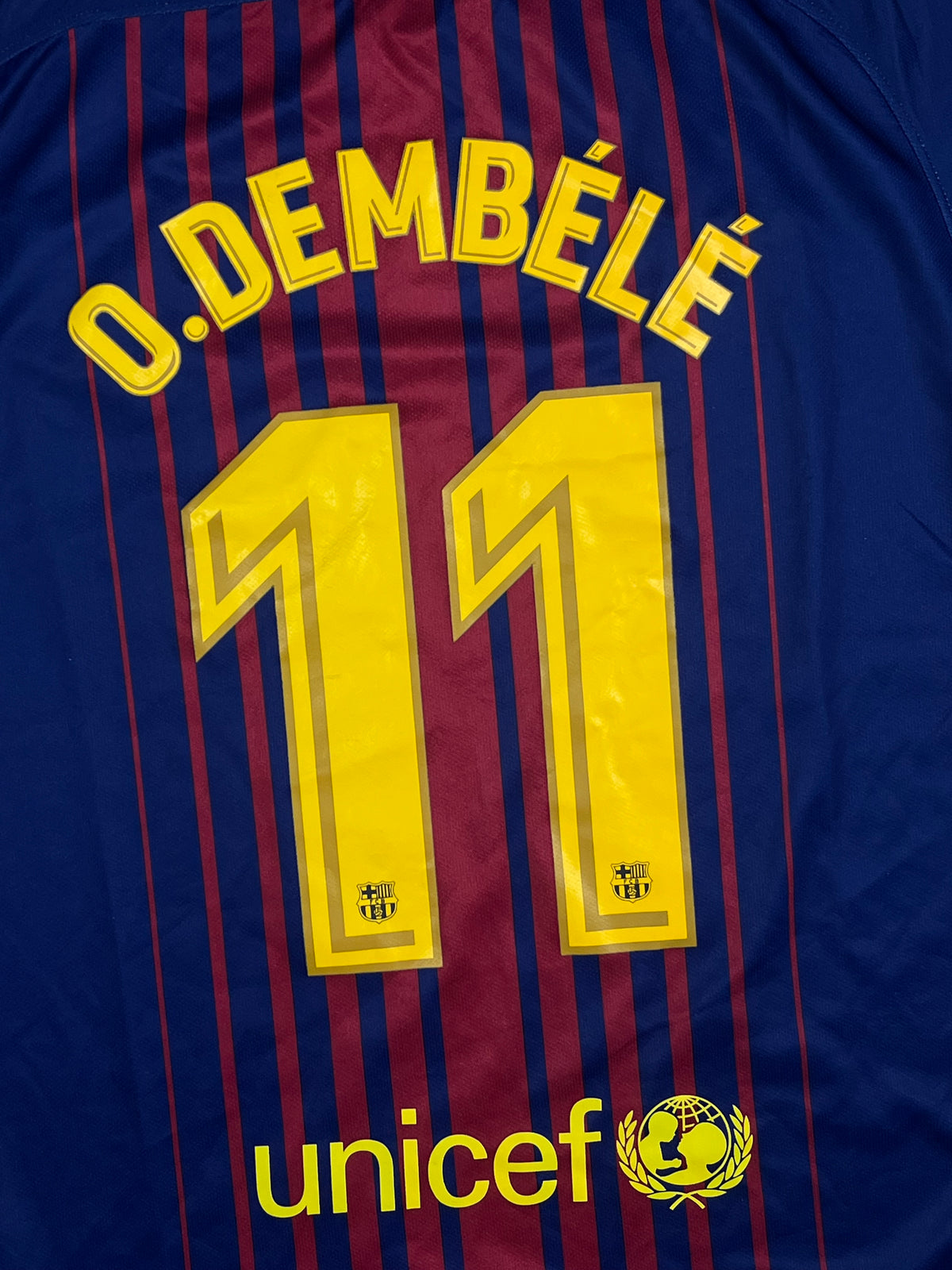 vintage Nike Fc Barcelona 0.DEMBELE11 2017-2018 home jersey {M}