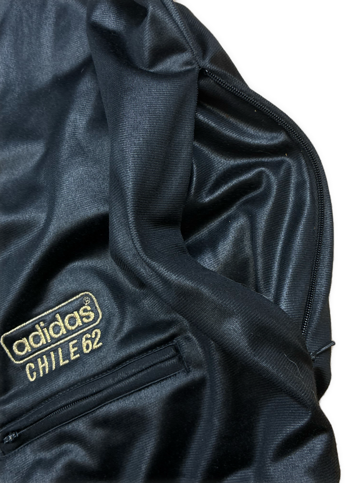 vintage Adidas firebird trackjacket wet look {L}