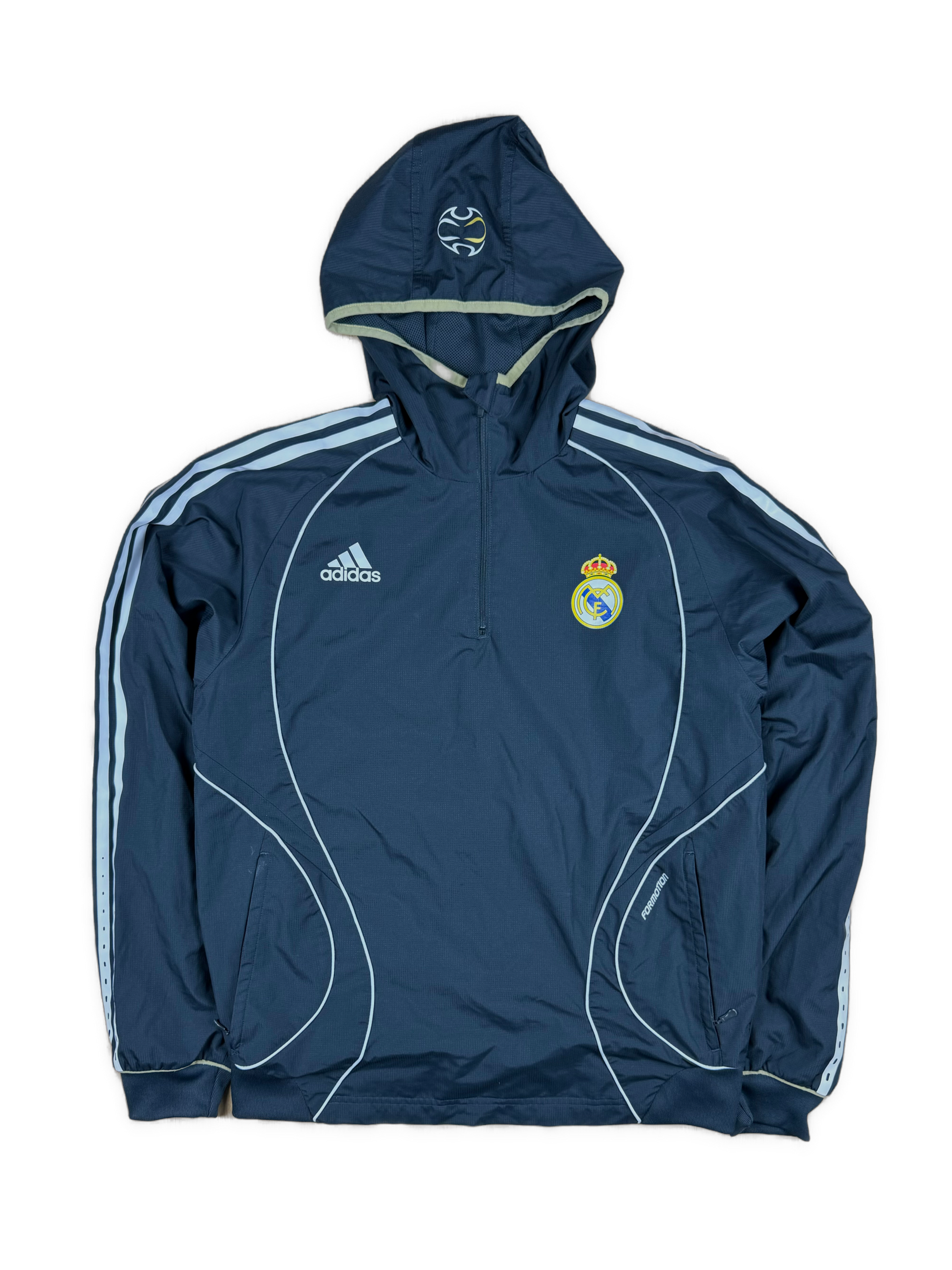 vintage Adidas Real Madrid quarterzip windbreaker {S}