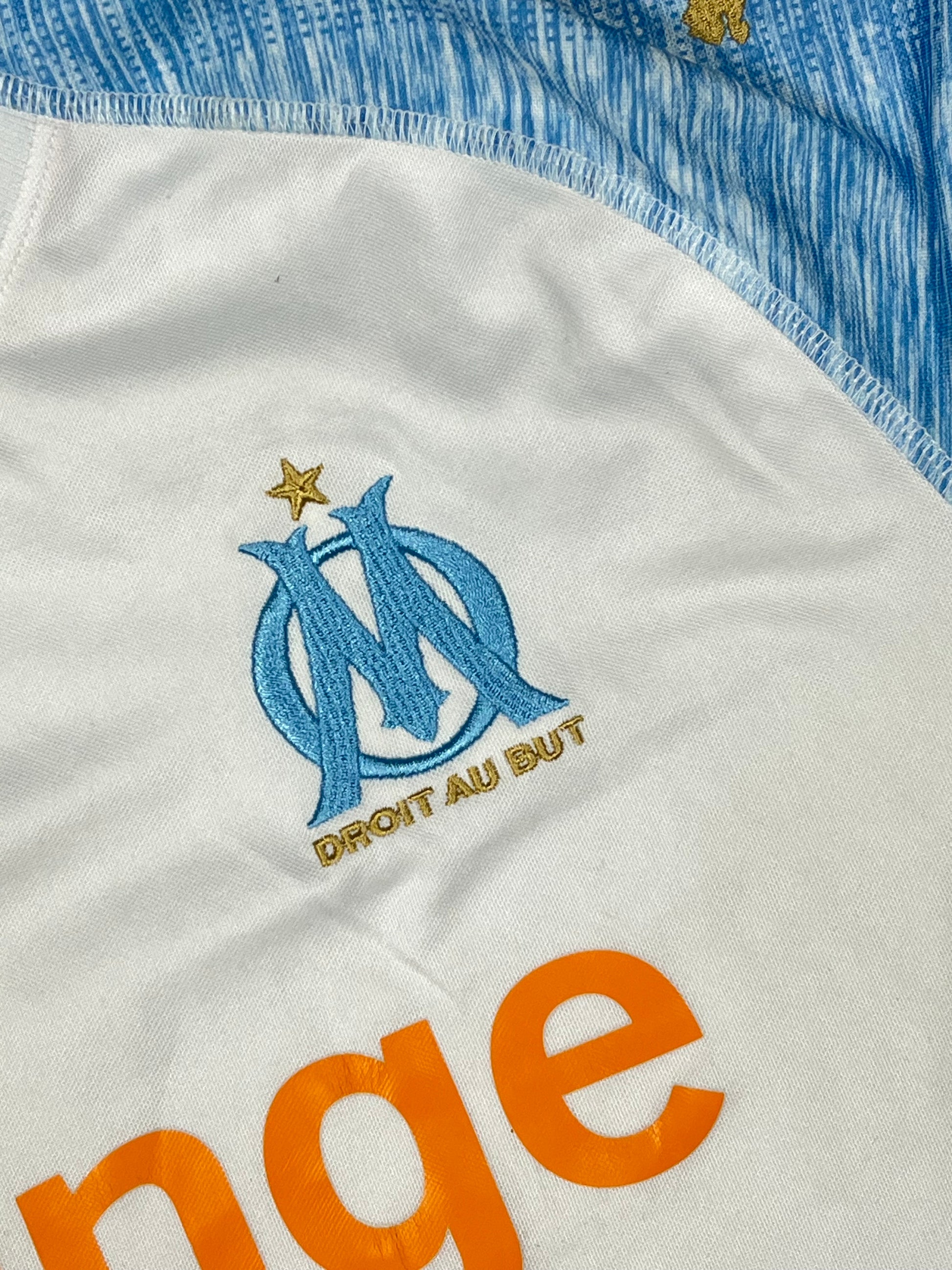 white Puma Olympique Marseille 2018-2019 home jersey {M}