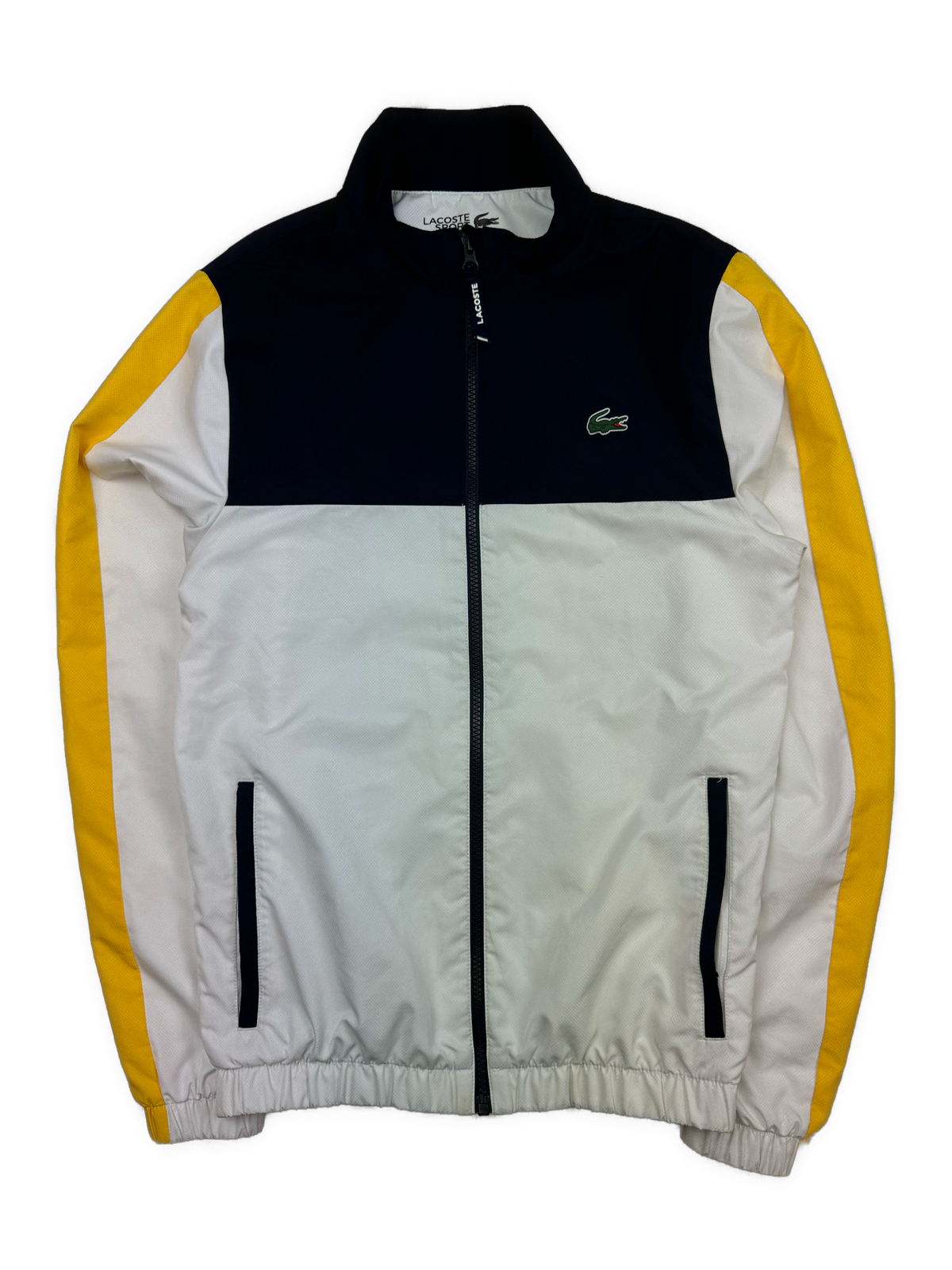white Lacoste windbreaker {S}