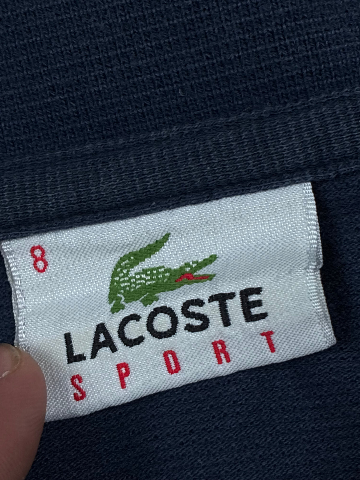 vintage Lacoste polo spellout {XL}