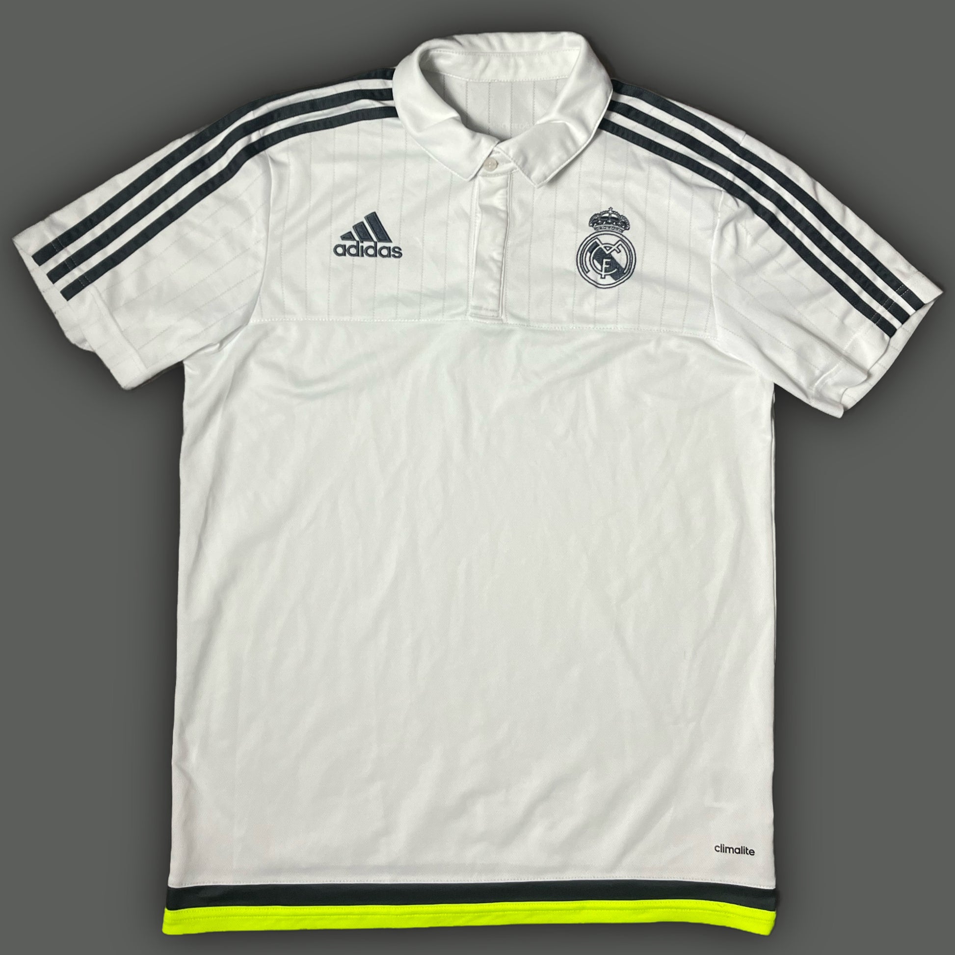 white Adidas Real Madrid polo {M}