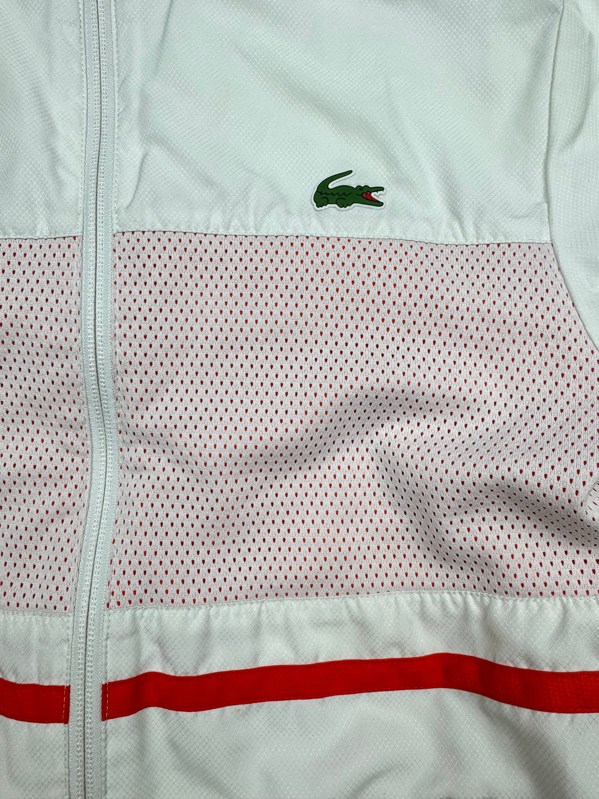 white Lacoste windbreaker {S}