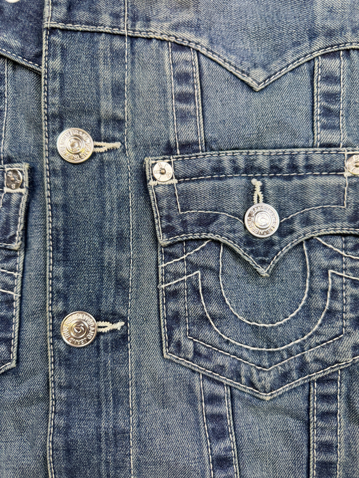 vintage True Religion sleevles vest {XS}