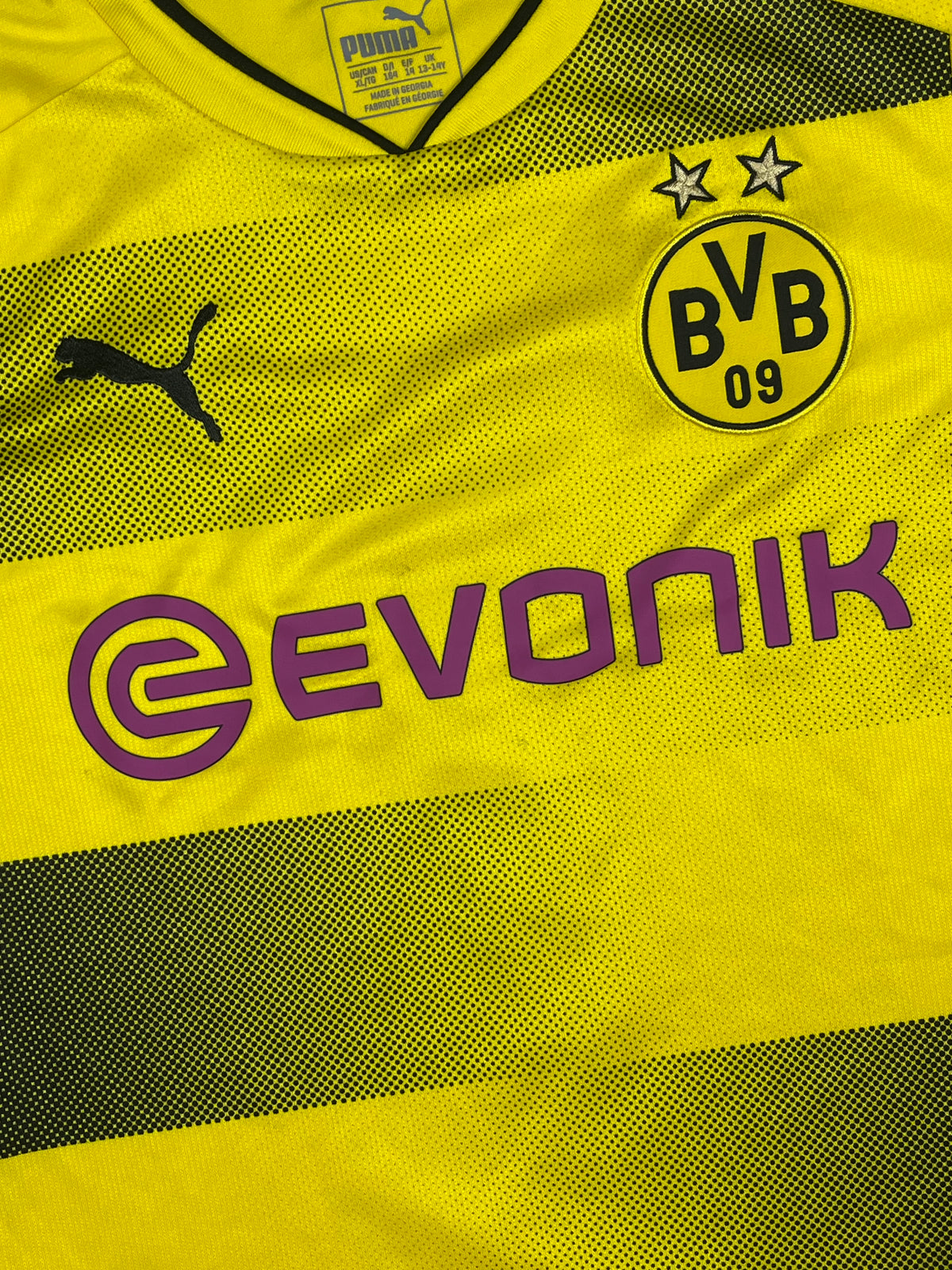 yellow Puma Borusia Dortmund DEMBELE7 2017-2018 home jersey {S}