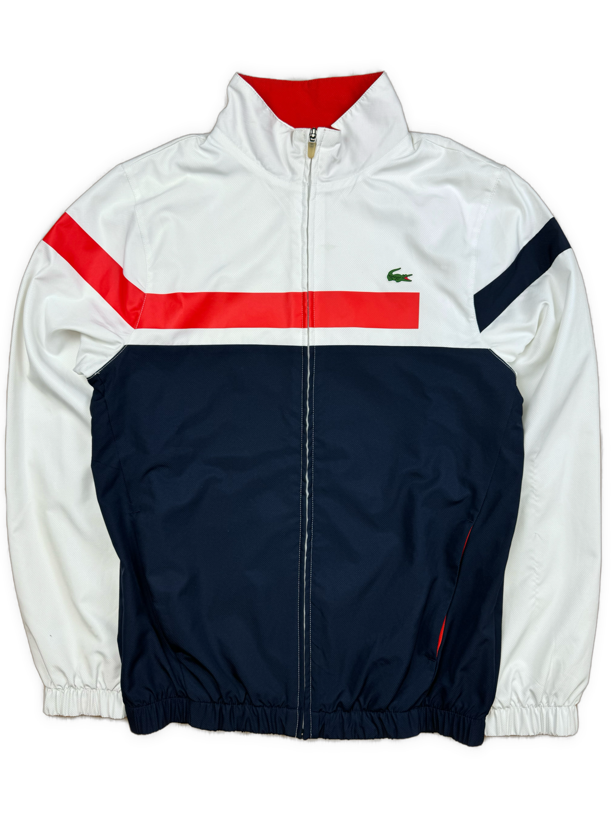 white Lacoste windbreaker {S}