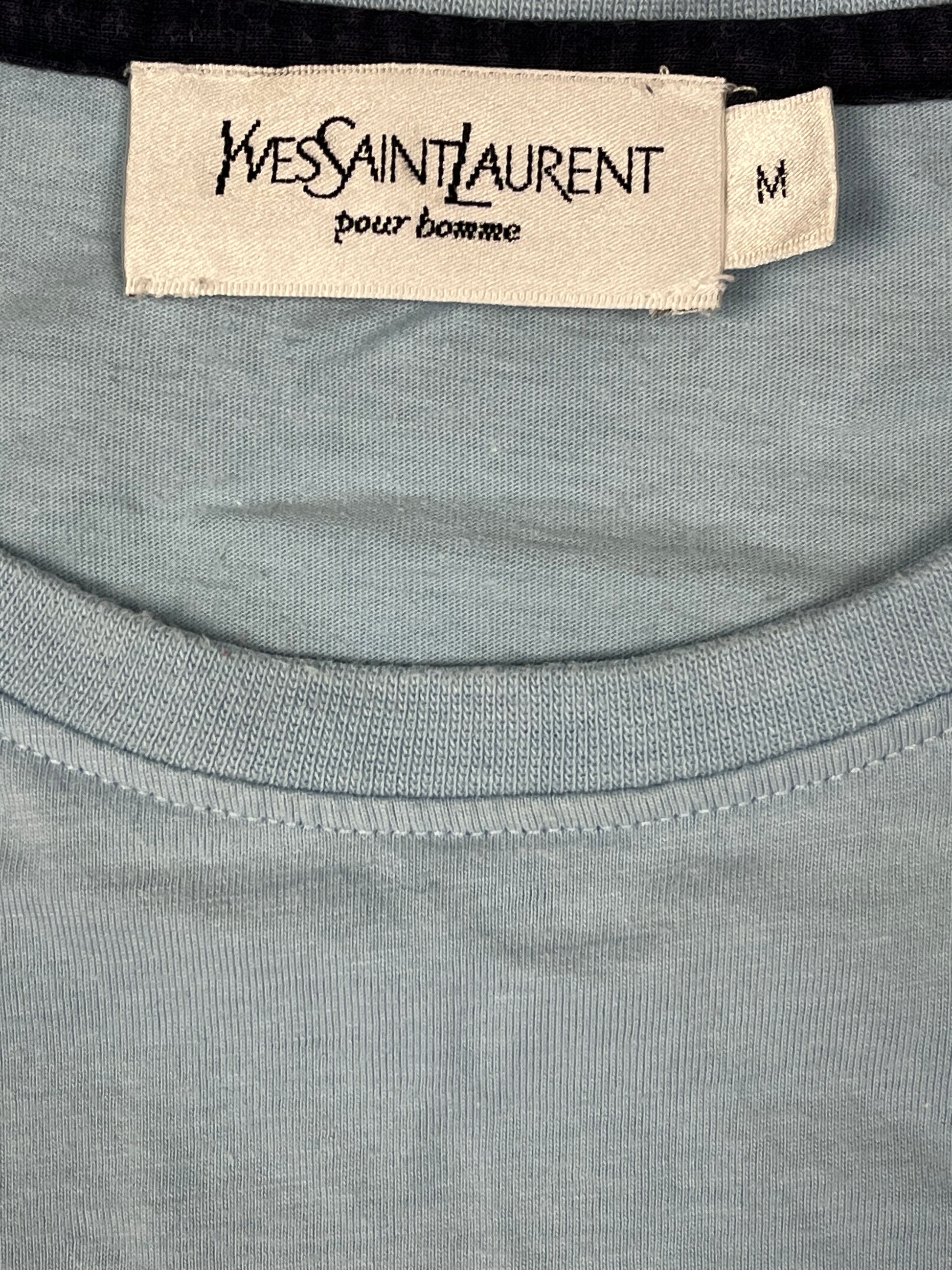 vintage babyblue YSL Yves Saint Laurent t-shirt {M}