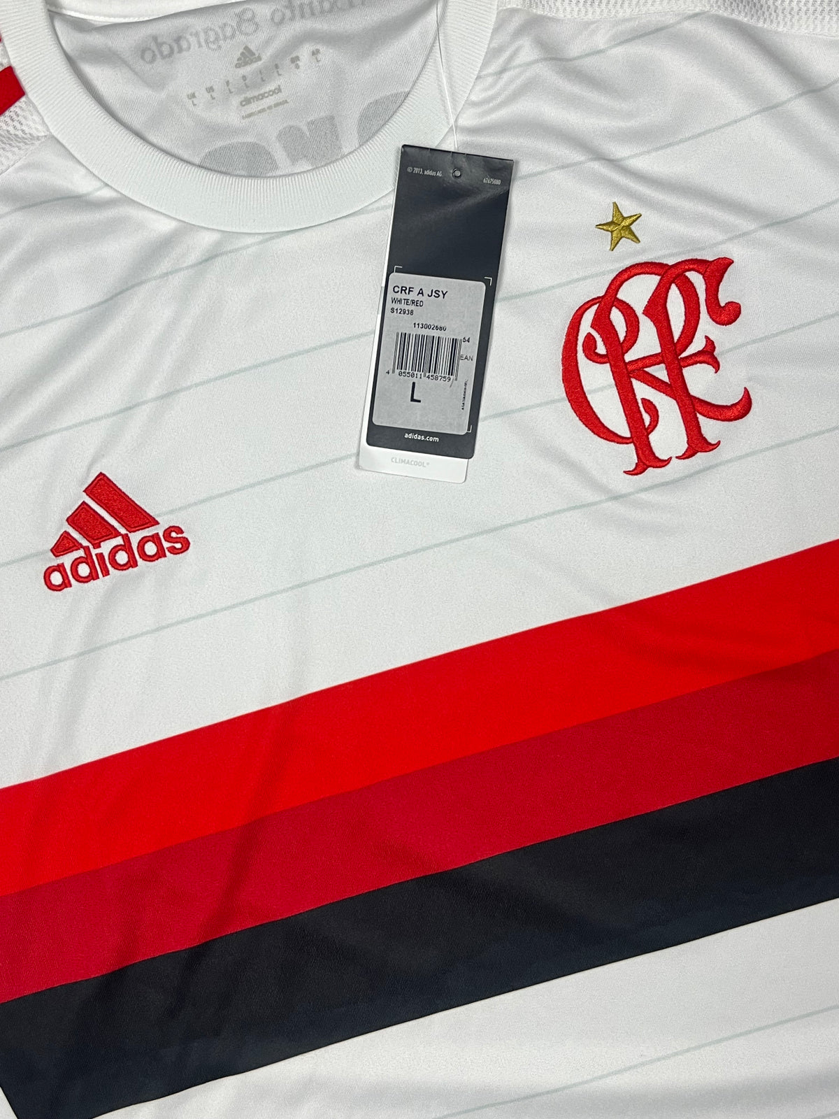 white Adidas CRF Flamengo 2015-2016 away jersey DSWT {L}