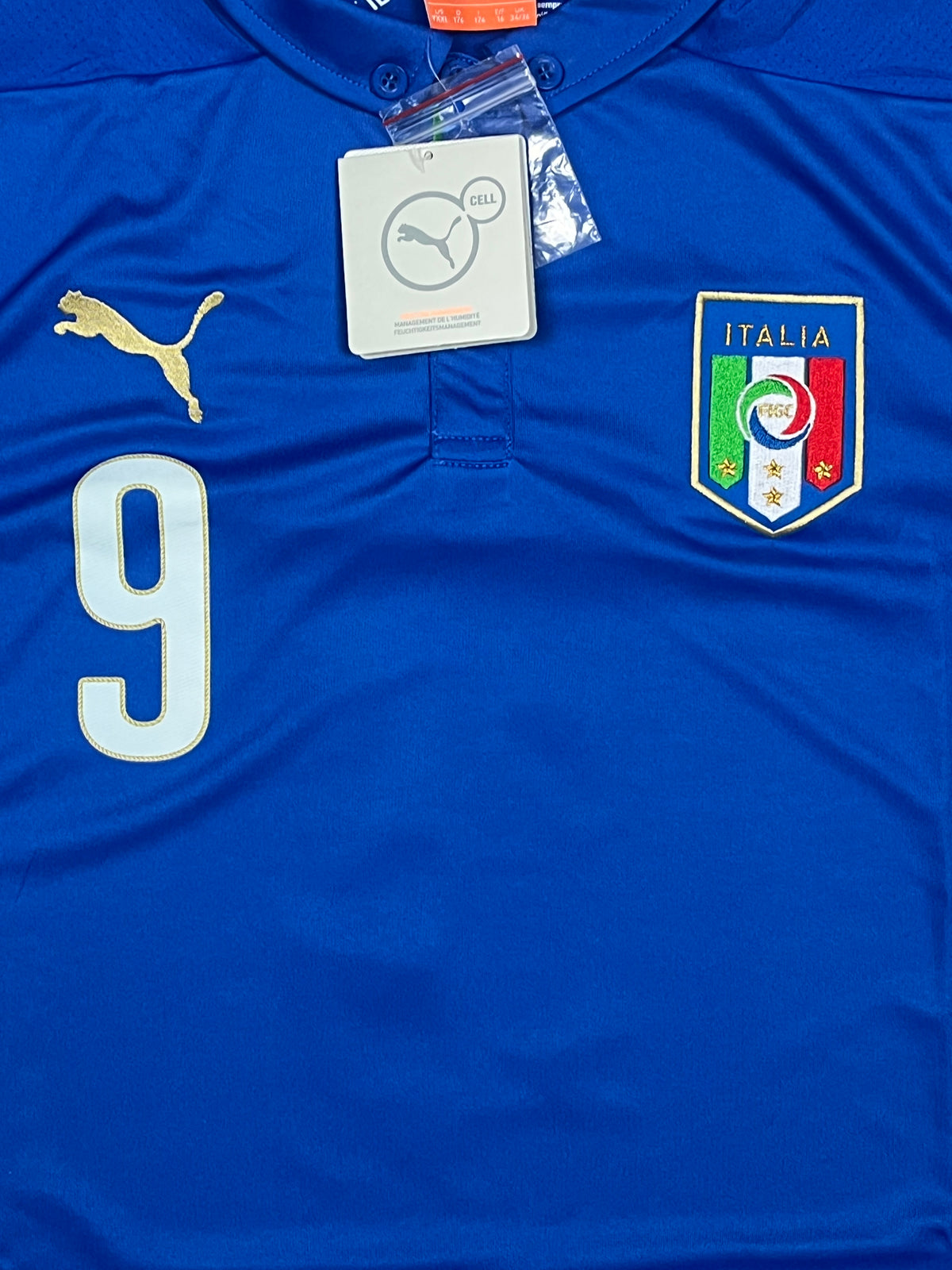 vintage Puma Italia BALOTELLI9 2014 home jersey DSWT {S}