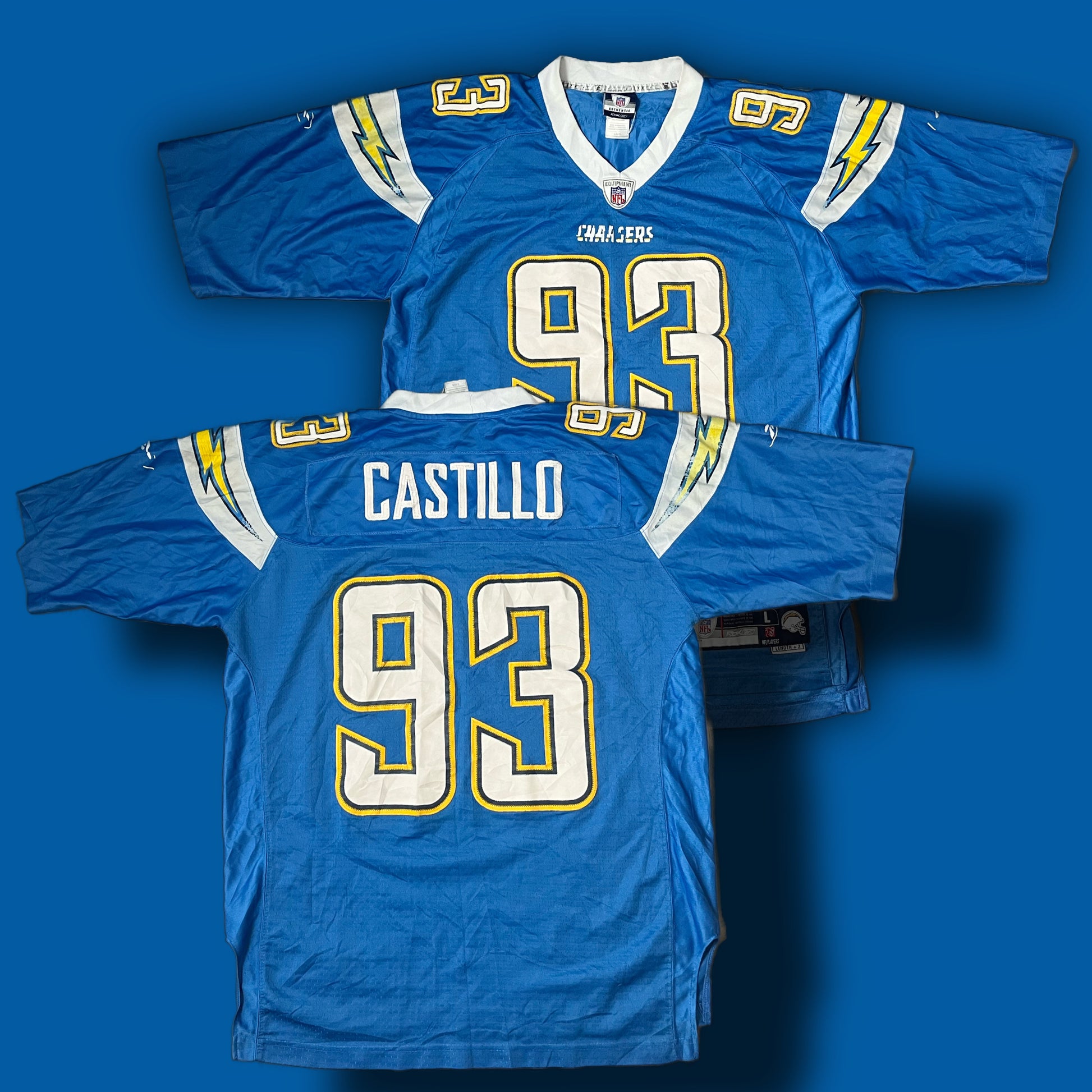 vintage Reebok CHARGERS CASTILLO93 Americanfootball jersey NFL {XL}