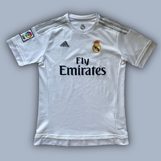 white Adidas Real Madrid 2015-2016 home jersey {L}