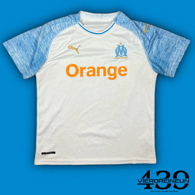 white Puma Olympique Marseille 2018-2019 home jersey {M}