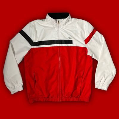 white/red Lacoste windbreaker {XXL}