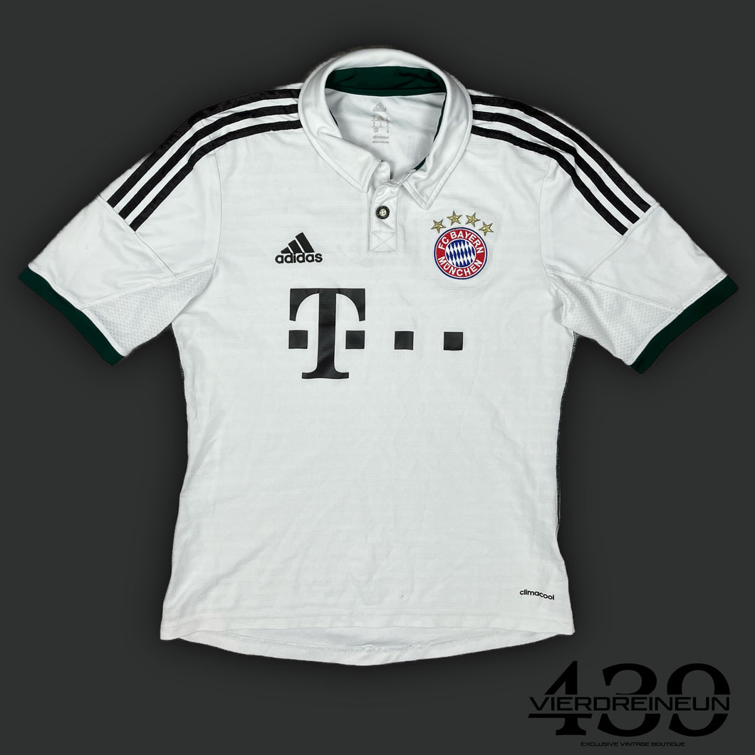 white Adidas Fc Bayern Munich 2013-2014 away jersey {S}