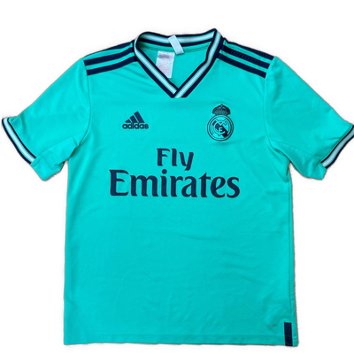 turquoise Adidas Real Madrid away jersey {XS}