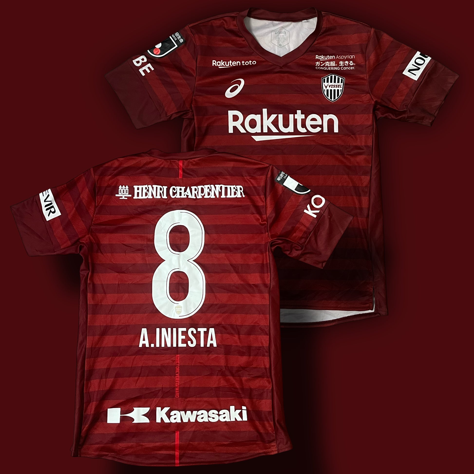 vintage ASICS Vissel Kobe A.INIESTA8 2019-2020 home jersey {XS}