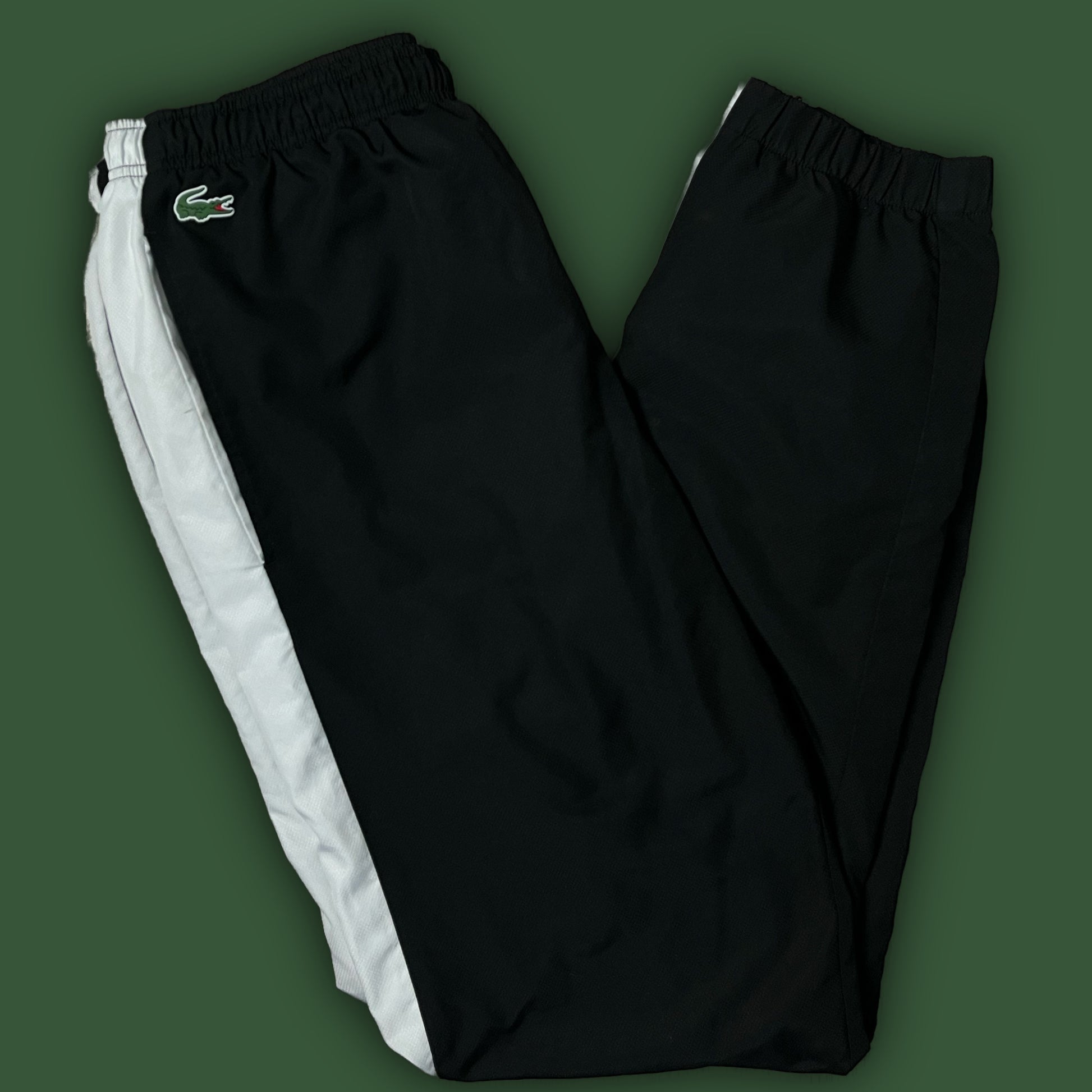 white/black Lacoste trackpants {M}