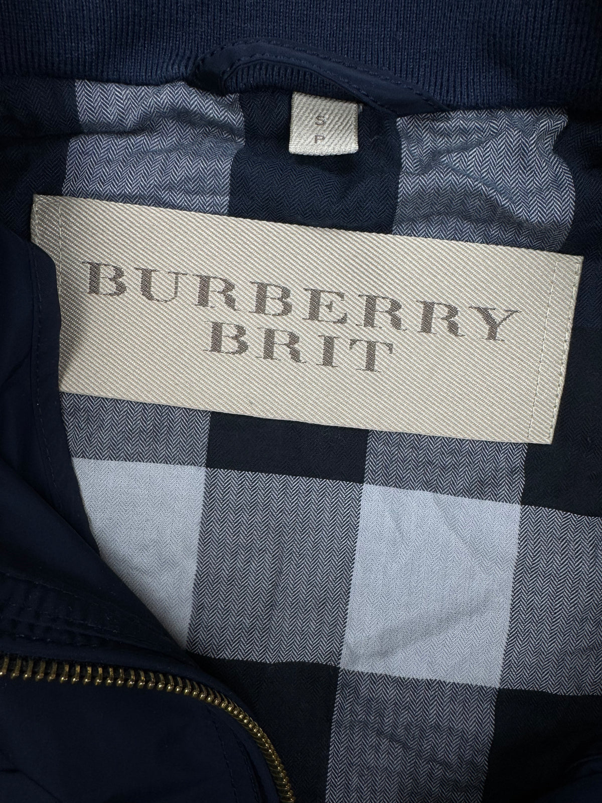 vintage navyblue Burberry harrington jacket {S}