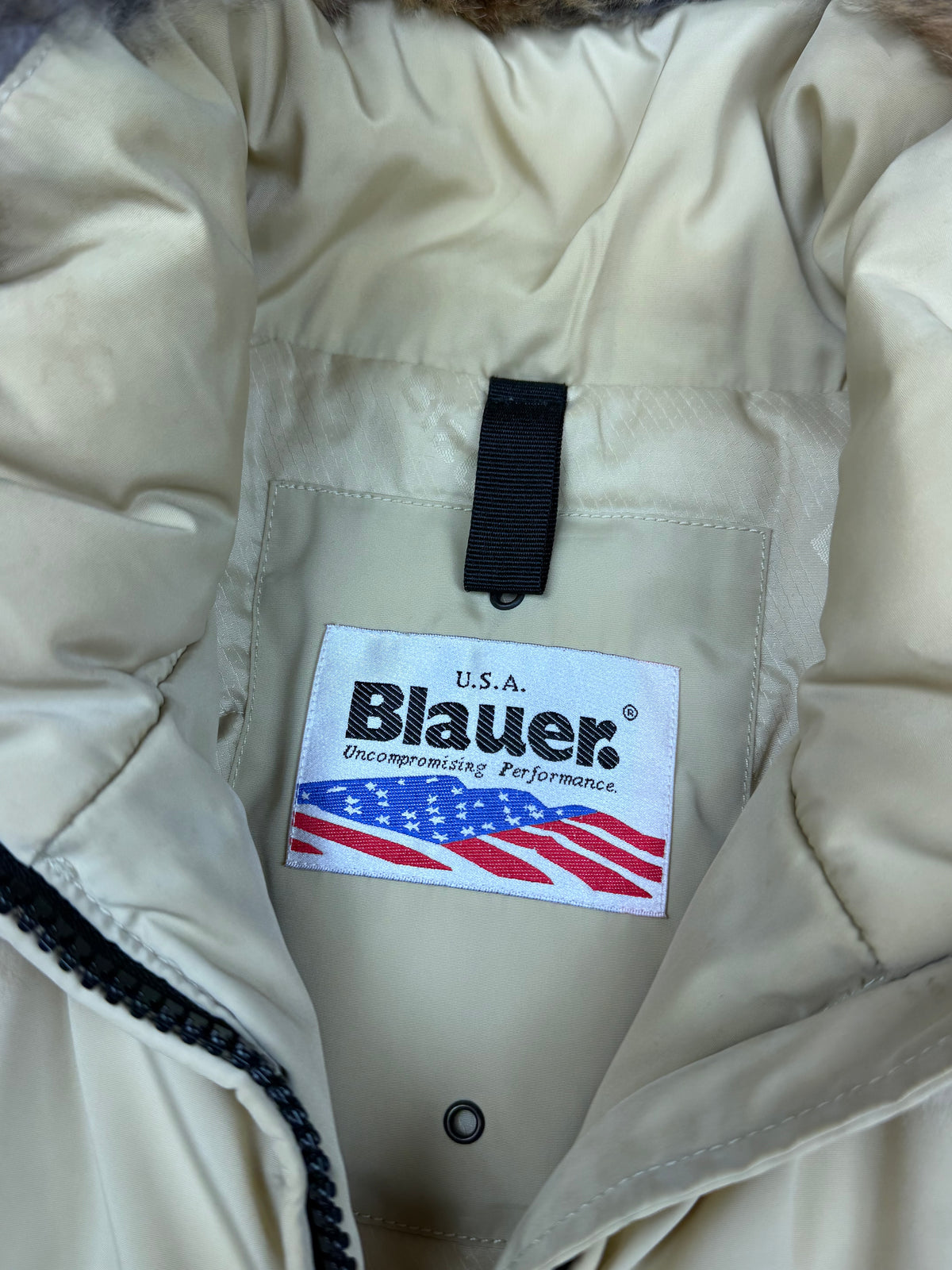 vintage Blauer winterjacket (real fur)