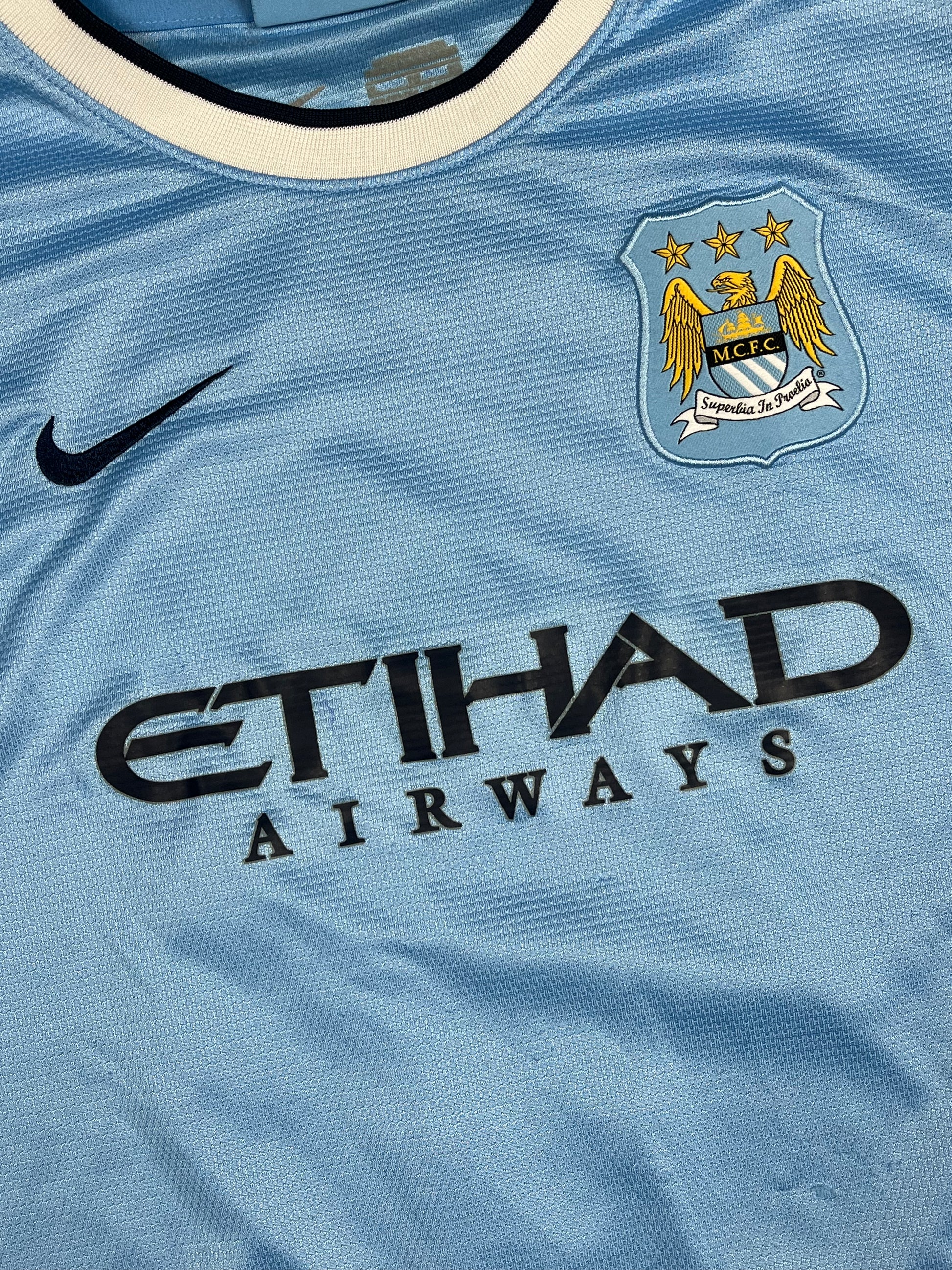 vintage Nike Manchester City KUN AGUERO16 2013-2014 home jersey {S}