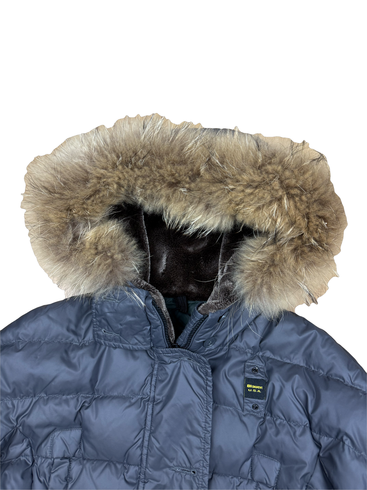 vintage Blauer winterjacket (real fur) {M}