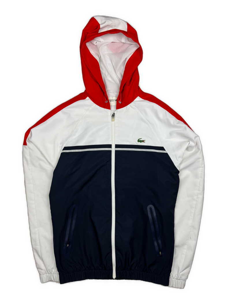 white Lacoste windbreaker {S}