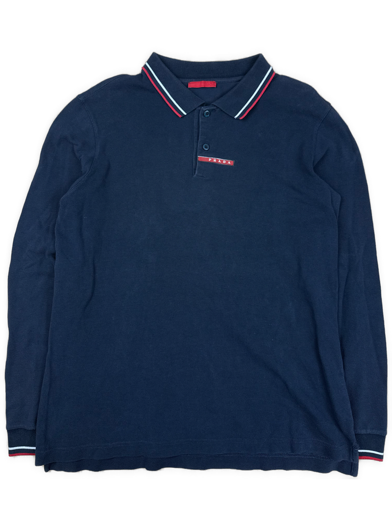 vintage navyblue Prada long polo {L}