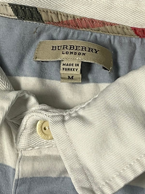 vintage babyblue Burberry longsleeve polo {M}