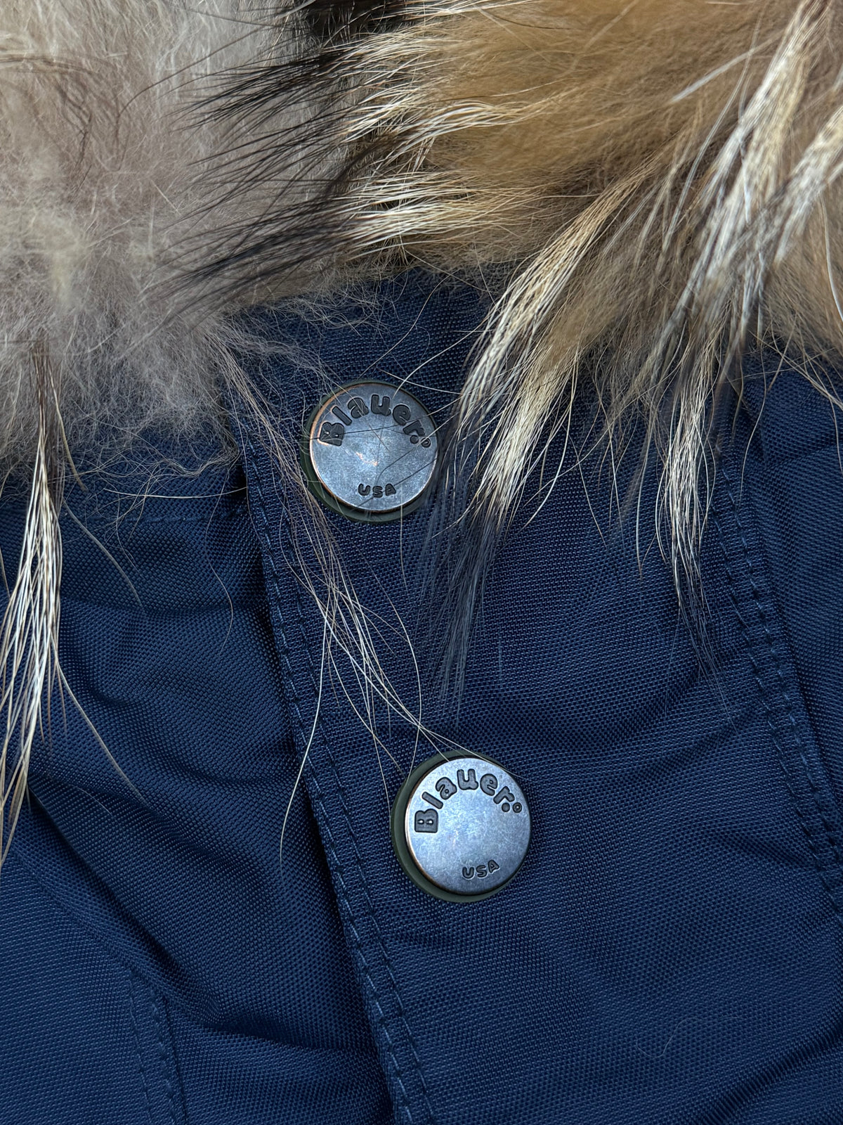 vintage Blauer winterjacket (real fur) {M}