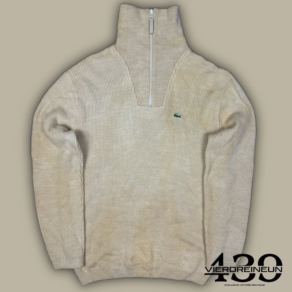 vintage Lacoste halfzip knittedsweater {M}