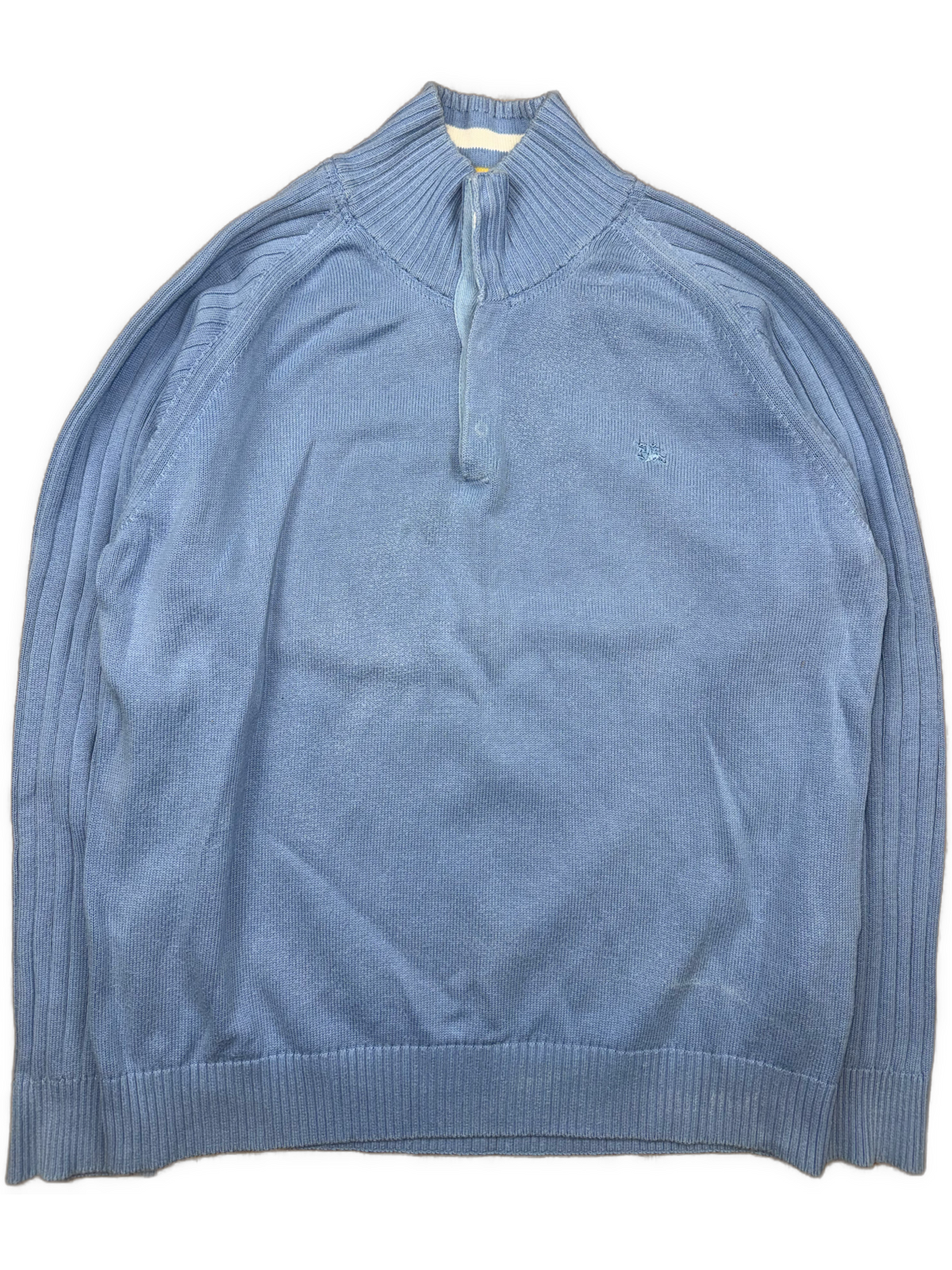 vintage babyblue Burberry quarterzip {M}