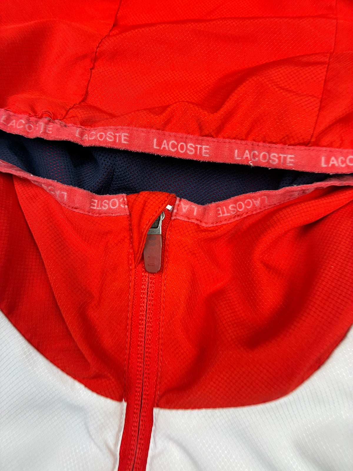 white Lacoste windbreaker {S}