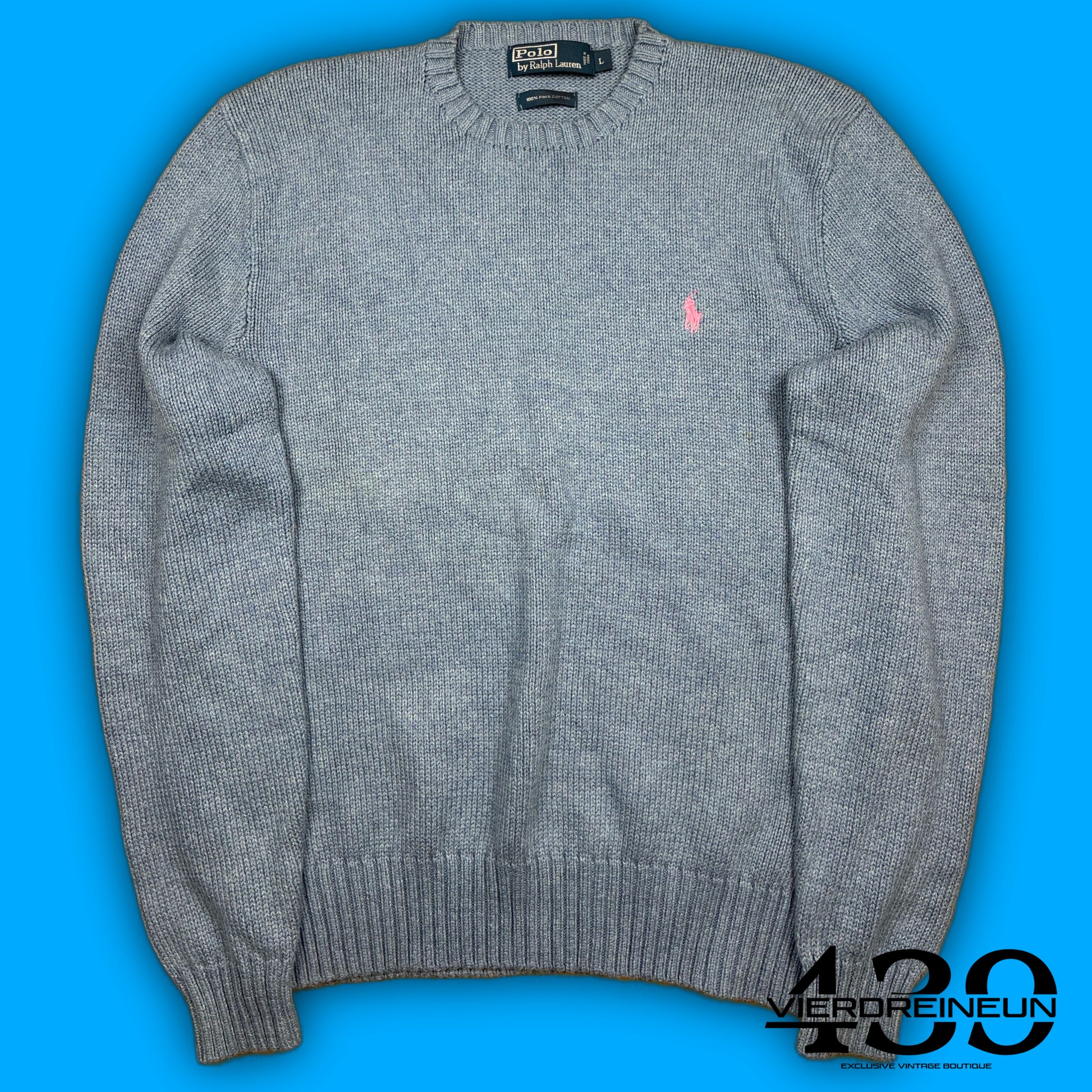 vintage babyblue Polo Ralph Lauren knittedsweater {L}
