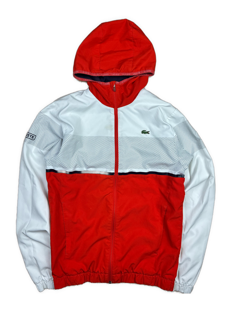 white Lacoste windbreaker {S}