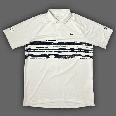 white Lacoste Nova Djokovic polo {M}