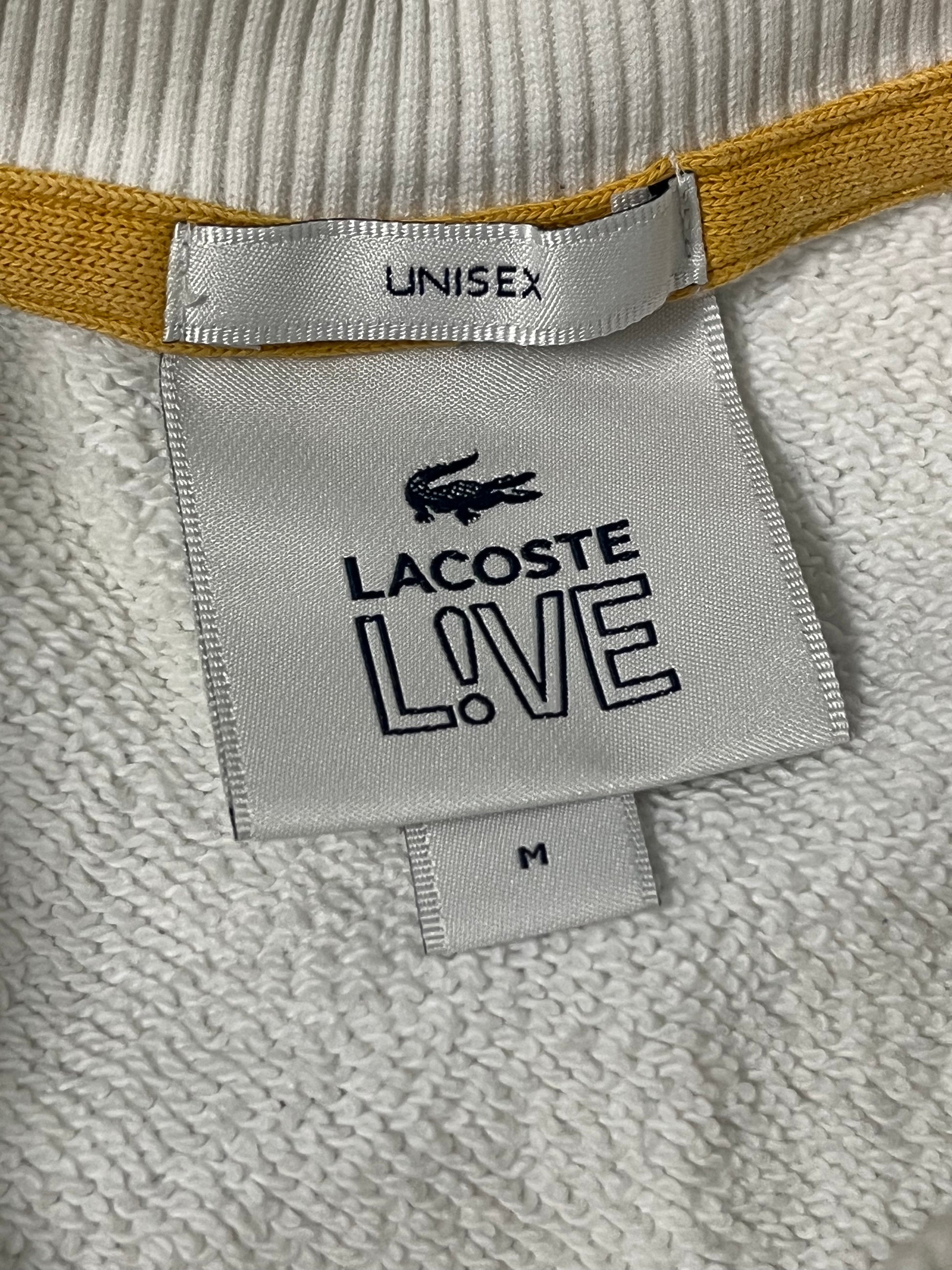 yellow Lacoste spellout sweater {M}