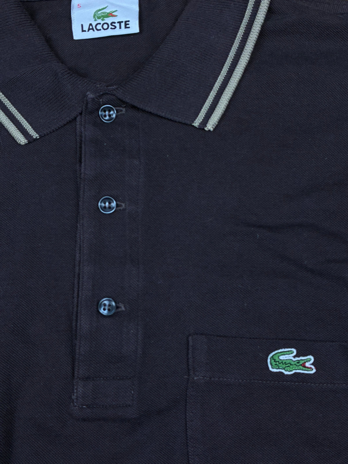 vintage brown Lacoste polo long {L}