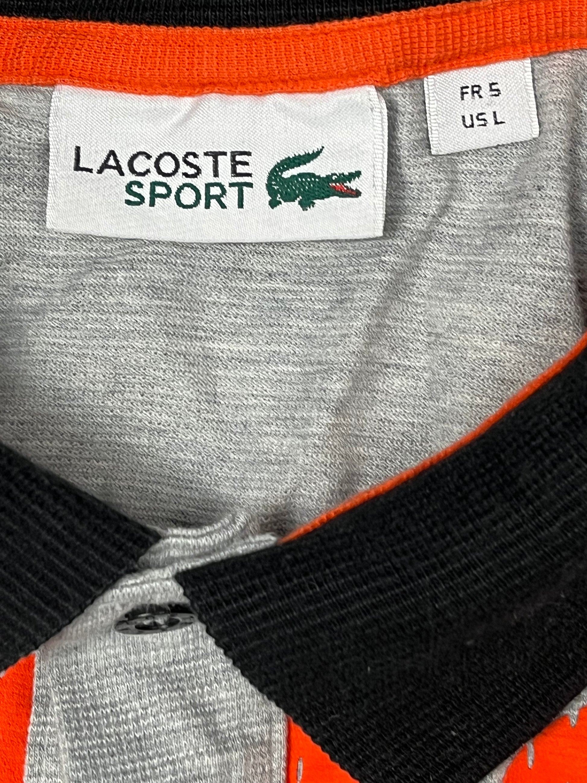 grey Lacoste polo {L}