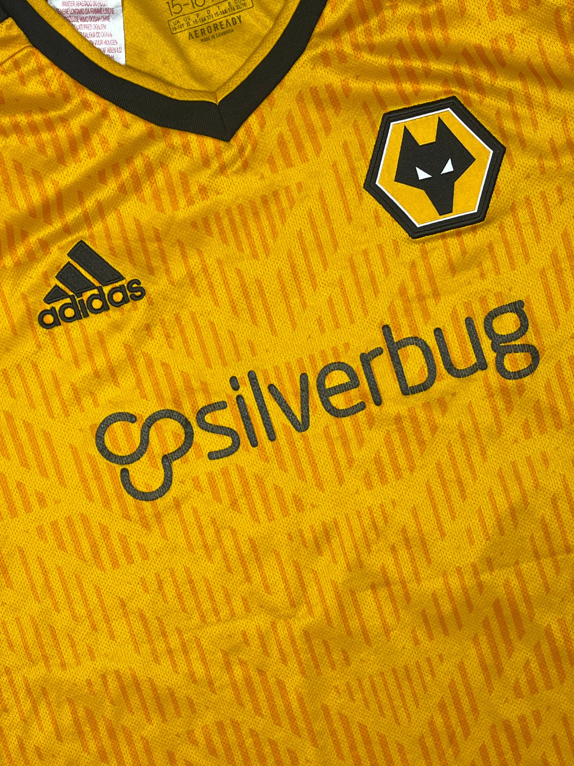 yellow Adidas Wolverhampton Wanderers ADAMA37 2020 home jersey {S}