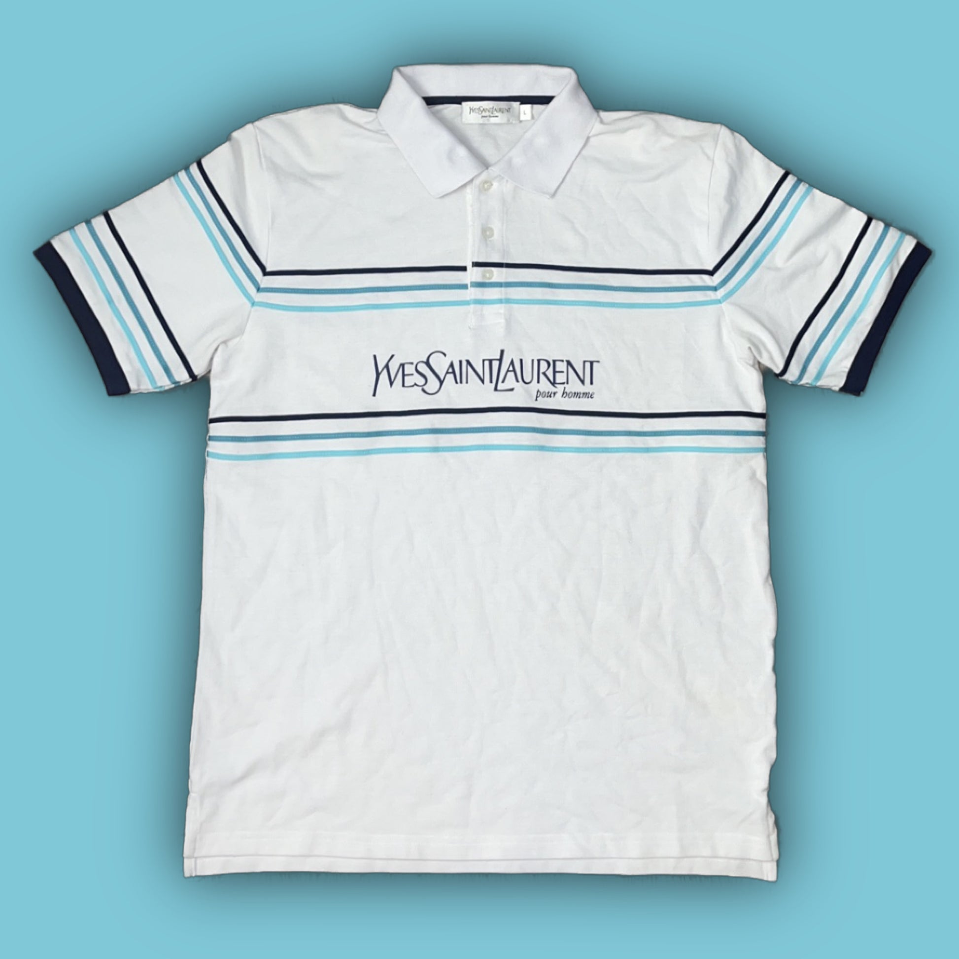 vintage Yves Saint Laurent spellout polo {L}